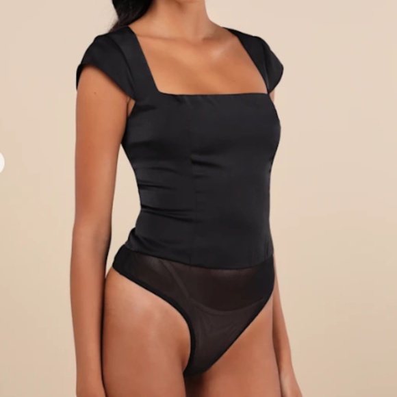 LULU's Sexy Romantic Chic Satin Office Strapless Date Night Party Bodysuit - Picture 3 of 5